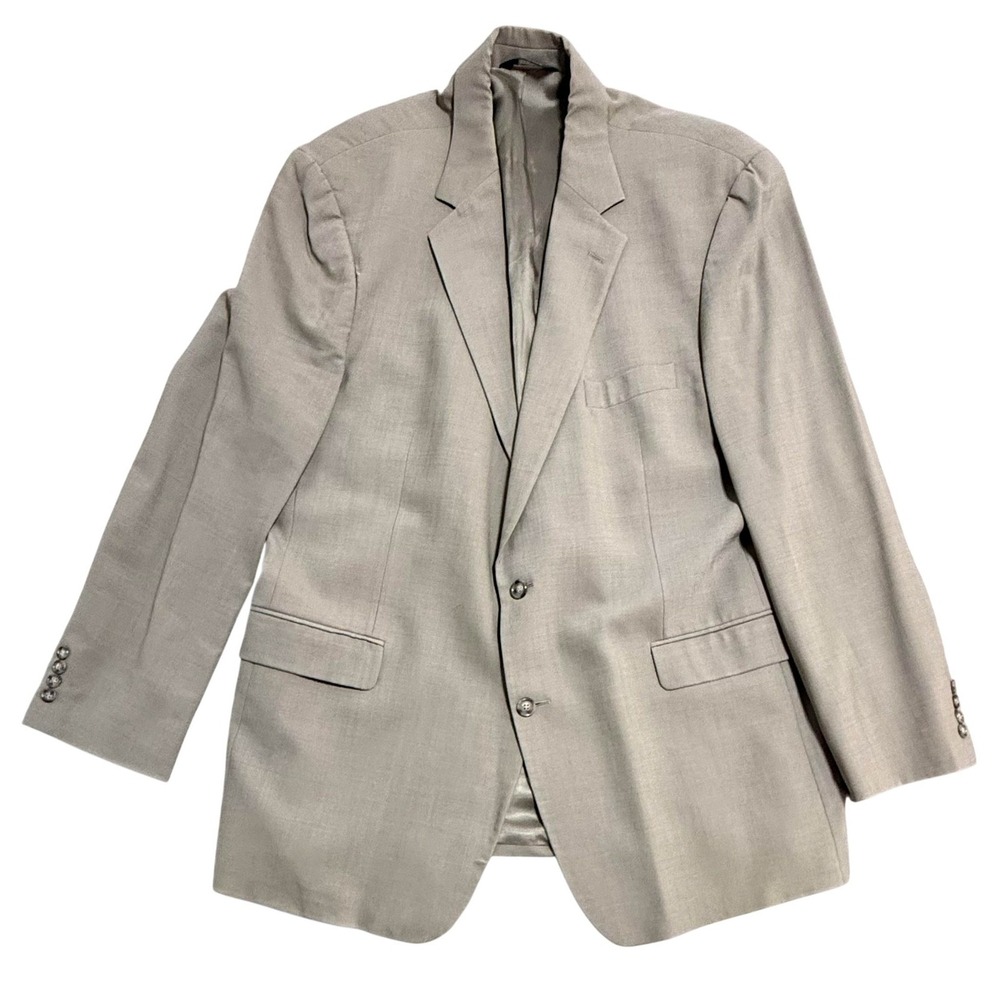 Brooks Brothers 346 Blazer Mens 46L Beige Wool Stretch Two Button Sport Coat